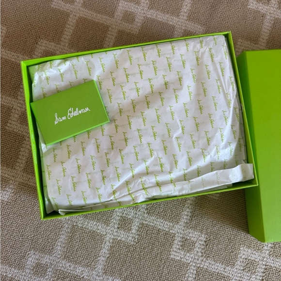 NIB Sam Edelman Kitten Heel Sandals Silver Glitter Ankle Strap Holiday Shoes 9.5 - Picture 11 of 12